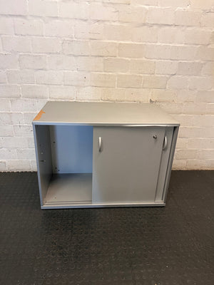 Grey Sliding Door Office Credenza – side view