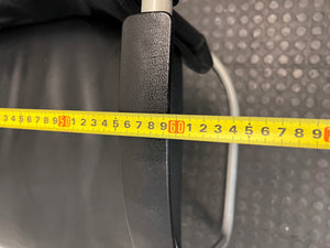 Black Upholstered Visitor Chair with Metal Sleigh Base – width measurement