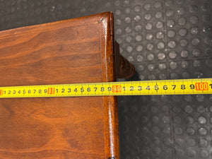 Classic Brown Wooden Coffee Table with Turned Legs — Fair Condition with Visible Wear – width measurement