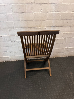 Wooden Slatted Folding Dining Chair — Fair Condition – condition detail