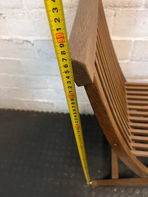 Wooden Slatted Folding Dining Chair — Fair Condition – height measurement