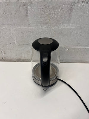Platinum 1.7L Glass and Black Electric Kettle — Internal Limescale Build-up – side view