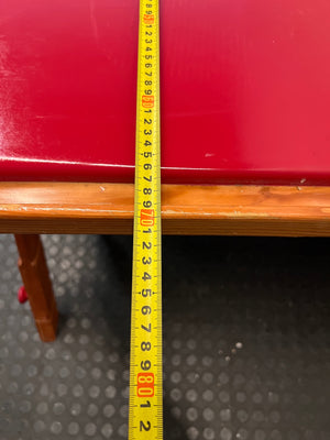 Wooden Child's Desk with Red Top – depth measurement