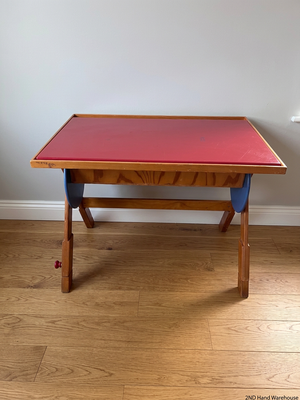 Wooden Child's Desk with Red Top – styled product image