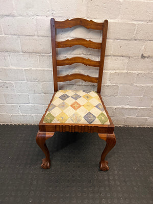 Ladder-Back Timber Dining Chair with Ball and Claw Feet – main front view