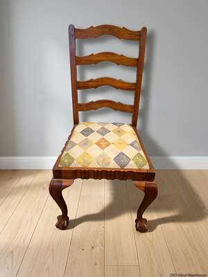 Ladder-Back Timber Dining Chair with Ball and Claw Feet – styled product image