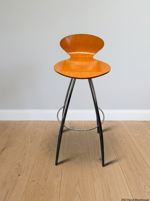 Bentwood Bar Stool with Chrome Legs – styled product image