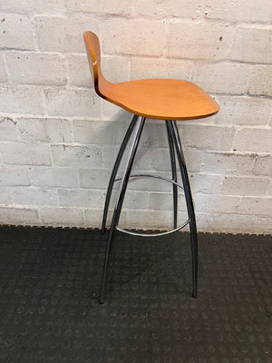 Bentwood Bar Stool with Chrome Legs – top view