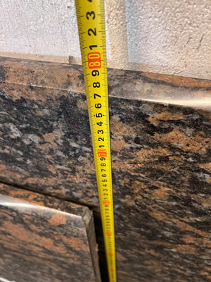 Polished Brown Mottled Stone Countertop with Sink Cutout – height measurement