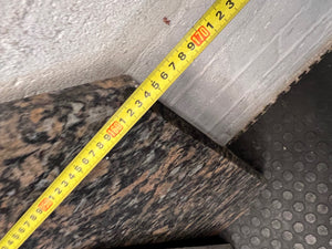 Polished Brown Mottled Stone Countertop with Sink Cutout – width measurement