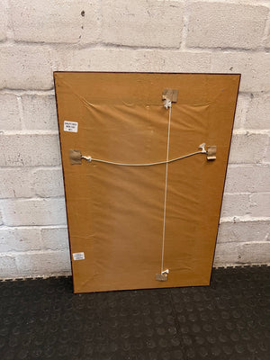 Rectangular Mahogany-Toned Framed Wall Mirror – condition detail