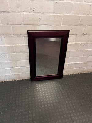 Rectangular Mahogany-Toned Framed Wall Mirror – main front view