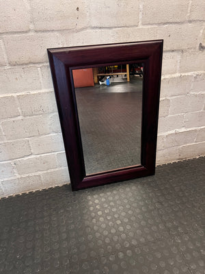 Rectangular Mahogany-Toned Framed Wall Mirror – side view