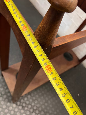 Traditional Red-Brown Wooden Hall Stand with Mirror — Good Working Order – depth measurement