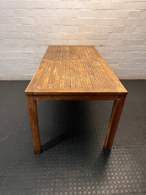 Large Wooden Dining Table with Paneled Top — Fair Used Condition – back view