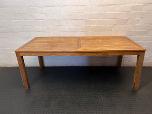 Large Wooden Dining Table with Paneled Top — Fair Used Condition – condition detail