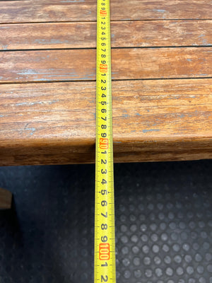 Large Wooden Dining Table with Paneled Top — Fair Used Condition – depth measurement