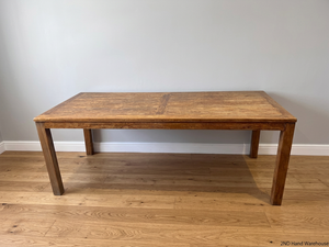 Large Wooden Dining Table with Paneled Top — Fair Used Condition – styled product image