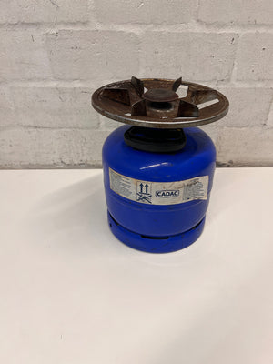 Cadac 3kg Blue Gas Cylinder with Burner Top — Fair Used Condition – main front view