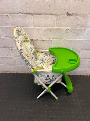 Baby High Chair with Atomic Starburst Pattern Tray — Good Condition – top view
