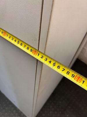 White Two-Door Wardrobe with Silver Handles – depth measurement