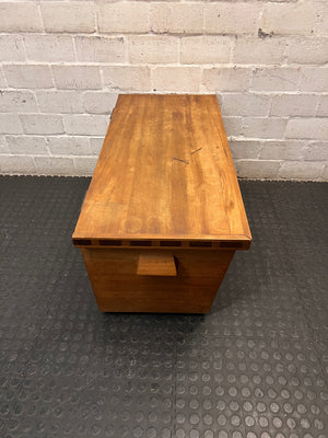 Classic Tapered Yellow Wood Kist — Good Working Order – top view