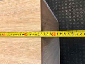 Three-Drawer Mobile Office Pedestal with Wood-Look Top – width measurement