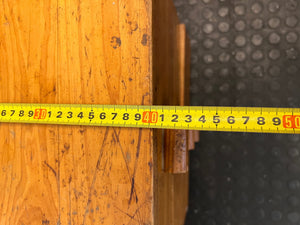 Three-Drawer Wooden Bedside Table — Fair Condition – width measurement