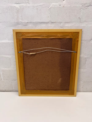Framed Folk Art Style Cape Farm Painting – condition detail