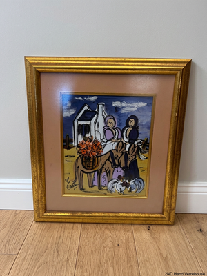 Framed Folk Art Style Cape Farm Painting – styled product image