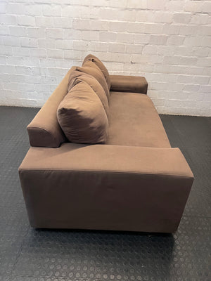 Brown Fabric 3 Seater Couch with Scatter Cushions – back view