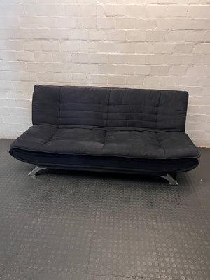Black Fabric Sleeper Couch with Metallic Legs – main front view