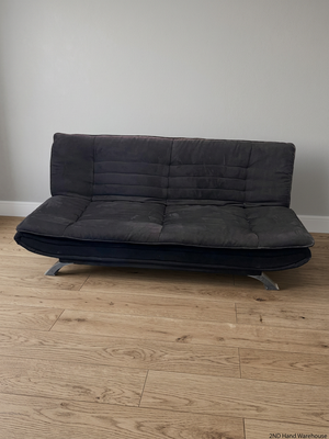 Black Fabric Sleeper Couch with Metallic Legs – styled product image