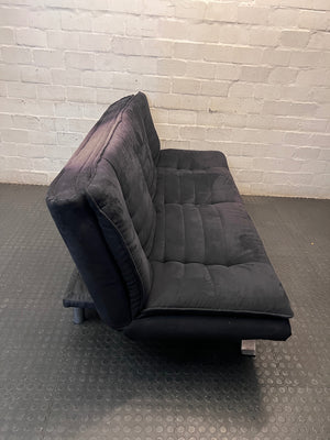 Black Fabric Sleeper Couch with Metallic Legs – top view