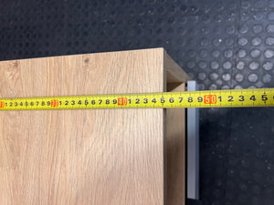 Oak Finish TV Unit with Grey Drawers — Great Condition Oak TV Unit – depth measurement