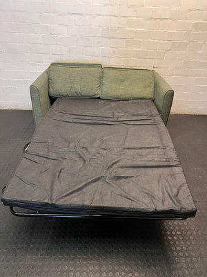 Nest Homes Green Fabric Sleeper Couch — Minimal Wear and Tear – side view