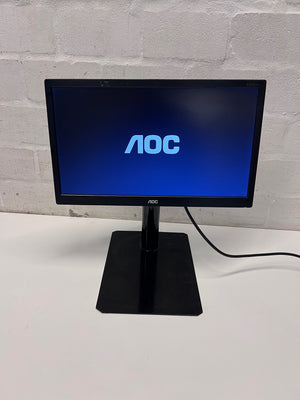 AOC 19-Inch LCD Computer Monitor in Black — Good Working Order – main front view