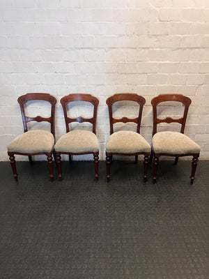 Carved Wooden Dining Chair with Upholstered Seat — Used; Fair Condition – side view
