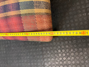 Oregon Pine Dining Chair with Plaid Upholstered Seat — Fair Used Condition – depth measurement