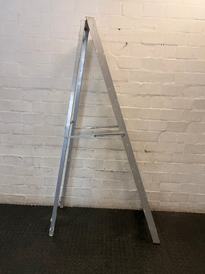 6-Step Metal A-Frame Folding Ladder — Used 6-Step Metal Ladder in Fair Condition – top view