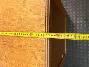 Classic Oak Pedestal Office Desk with Eight Drawers — Fair Used Condition – width measurement