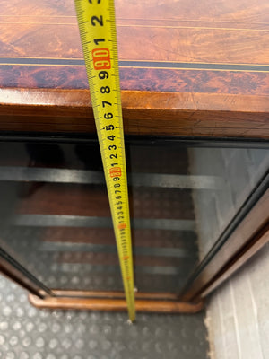Vintage Style Wooden Glass-Front Display Cabinet — Well Used Condition – height measurement