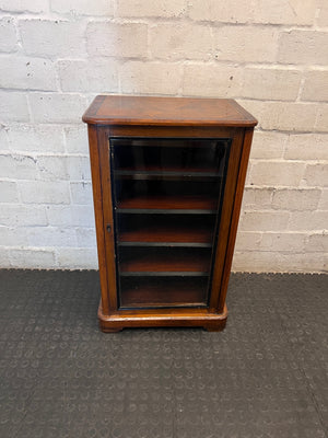 Vintage Style Wooden Glass-Front Display Cabinet — Well Used Condition – main front view
