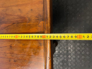 Square Dark Stained Wood Coffee Table with Turned Legs — Good Working Order – depth measurement