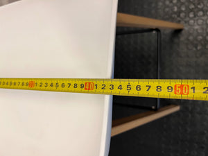 White Decofurn Bar Stool with Wooden Legs — Good Working Order – width measurement