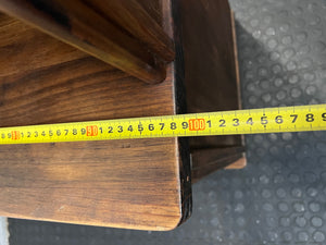Vintage Wood Display Cabinet with Glass Doors & Carved Detail – width measurement