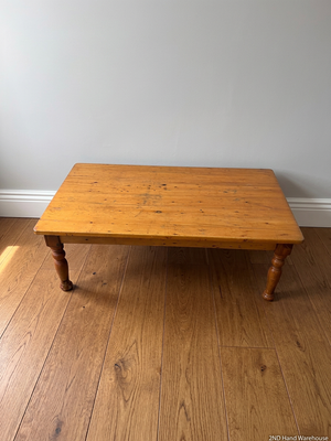 Rectangular Timber Coffee Table with Turned Legs – styled product image