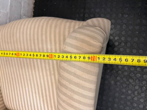 Striped Upholstered Armchair with Castor Feet – width measurement