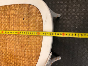 White Cross-Back Dining Chair with Rattan Seat – width measurement