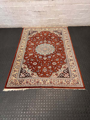 Traditional Patterned Floral Area Rug with Fringe – condition detail